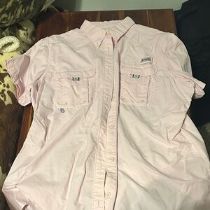 Columbia Pink Short Sleeve Button-Up Shirt